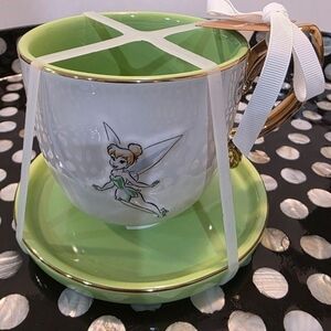 Tinkerbell Saucer Cup – Disney Ceramic Teacup with Saucer – Magical Fairy Design